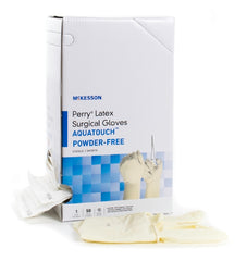 Surgical Glove McKesson Perry® Performance Plus AquaTouch™ Size 7.5 Sterile Latex Standard Cuff Length Smooth Cream Not Chemo Approved
