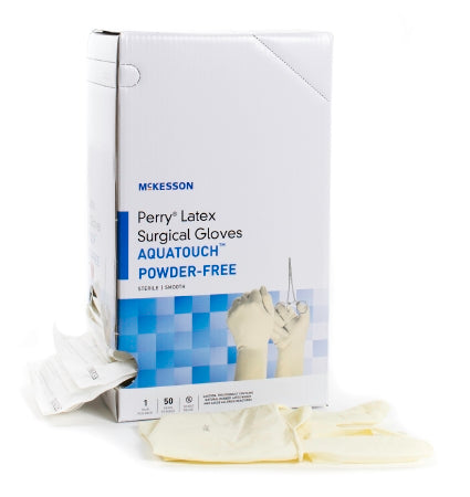 Surgical Glove McKesson Perry® Performance Plus AquaTouch™ Size 9 Sterile Latex Standard Cuff Length Smooth Cream Not Chemo Approved