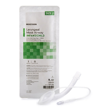 McKesson Laryngeal Mask Infant / Pediatric User Size 2 Clear PVC Sterile Disposable