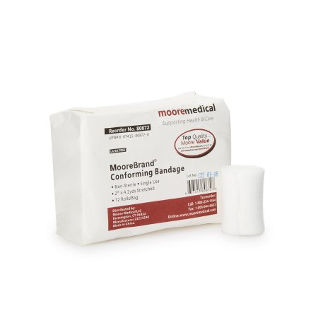Conforming Bandage McKesson Cotton / Polyester 2 Inch X 4-1/10 Yard Roll Shape NonSterile