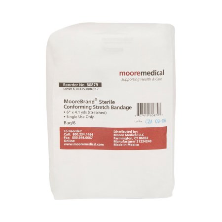 Conforming Bandage McKesson Cotton / Polyester 6 Inch X 4-1/10 Yard Roll Shape Sterile