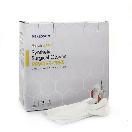 Surgical Glove McKesson Finessis Zero® Size 8 Sterile Flexylon® Synthetic Standard Cuff Length Micro-Textured White Chemo Tested