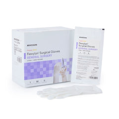 Surgical Glove McKesson Finessis Zero® Size 8.5 Sterile Flexylon® Synthetic Standard Cuff Length Micro-Textured White Chemo Tested