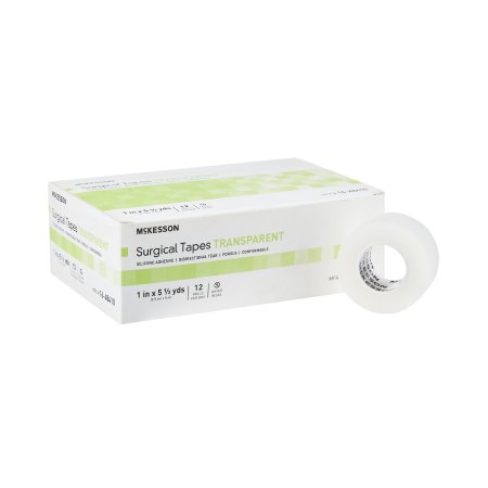Medical Tape McKesson Porous Plastic / Silicone 1 Inch X 5-1/2 Yard Transparent NonSterile
