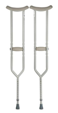 Underarm Crutches McKesson Steel Frame Adult 500 lbs. Weight Capacity Push Button / Wing Nut Adjustment