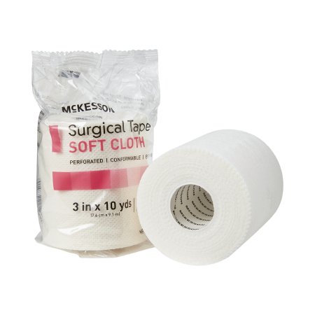 Medical Tape McKesson Perforated Soft Cloth 3 Inch X 10 Yard White NonSterile