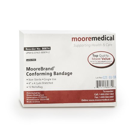 Conforming Bandage McKesson Cotton / Polyester 4 Inch X 4-1/10 Yard Roll Shape NonSterile