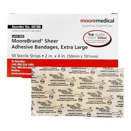 Adhesive Strip 2 X 4 Inch Plastic Rectangle Sheer Sterile