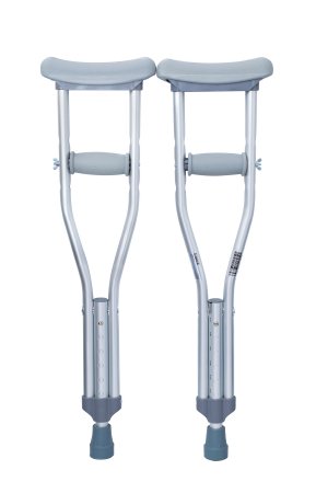 Underarm Crutches McKesson Aluminum Frame Child 175 lbs. Weight Capacity Push Button Adjustment