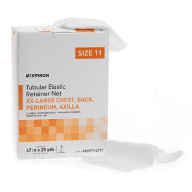 Elastic Net Retainer Dressing McKesson Tubular Elastic 47 Inch X 25 Yard (119.4 cm X 22.9 m) Size 11 White 2X-Large Chest / Back / Perineum / Axilla NonSterile