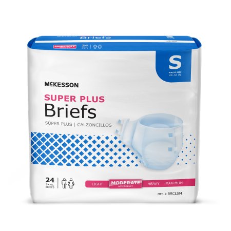 Unisex Adult Incontinence Brief McKesson Super Plus Small Disposable Moderate Absorbency