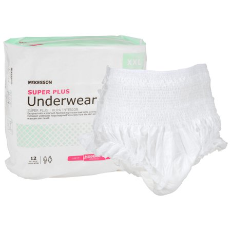 Unisex Adult Absorbent Underwear McKesson Super Plus Pull On with Tear Away Seams 2X-Large Disposable Moderate Absorbency
