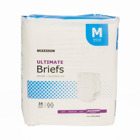 Unisex Adult Incontinence Brief McKesson Medium Disposable Heavy Absorbency