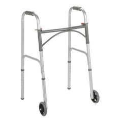 Folding Walker Adjustable Height McKesson Steel Frame 350 lbs. Weight Capacity 32 to 39 Inch Height