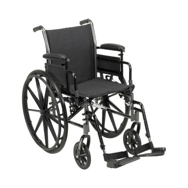 Lightweight Wheelchair McKesson Dual Axle Desk Length Arm Elevating Legrest Black Upholstery 20 Inch Seat Width Adult 300 lbs. Weight Capacity