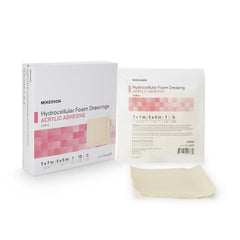 Foam Dressing McKesson 7 X 7 Inch Square Acrylic Adhesive with Border Sterile