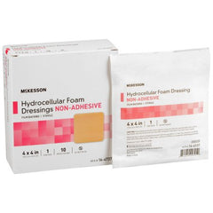 Foam Dressing McKesson 4 X 4 Inch Square Non-Adhesive without Border Sterile