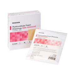 Foam Dressing McKesson 6 X 6 Inch Square Non-Adhesive without Border Sterile