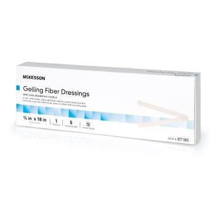 Absorbent Gelling Fiber Dressing McKesson Carboxymethyl Cellulose (CMC) 3/4 X 18 Inch