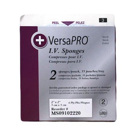 I.V. / Drain Split Dressing VersaPro™ Rayon / Polyester 2 X 2 Inch Sterile
