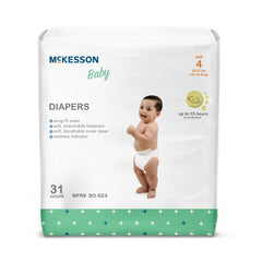 Unisex Baby Diaper McKesson Size 4 Disposable Moderate Absorbency