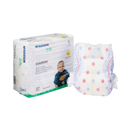 Unisex Baby Diaper McKesson Size 5 Disposable Moderate Absorbency