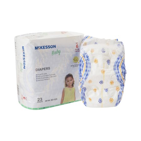 Unisex Baby Diaper McKesson Size 6 Disposable Moderate Absorbency