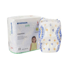 Unisex Baby Diaper McKesson Size 6 Disposable Moderate Absorbency