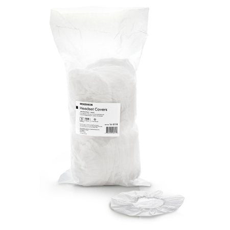 Sanitary Headset Cover McKesson Small, White, Tear-Resistant, Non-magnetic, Acoustically Transparent Fits Over Earmuff of Most Headphones