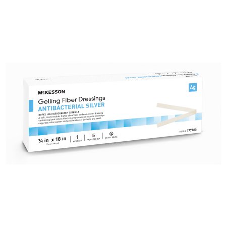 Silver Gelling Fiber Dressing McKesson 3/4 X 18 Inch Rope Sterile
