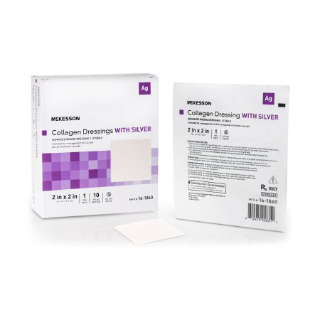 Silver Collagen Dressing McKesson 2 X 2 Inch Square Sterile