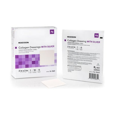 Silver Collagen Dressing McKesson 2 X 2 Inch Square Sterile