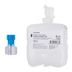 McKesson Humidifier Bottle with Adapter 350 mL Sterile Water Universal