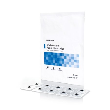 ECG Snap Electrode McKesson Monitoring Radiolucent Foam Backing 5 per Pack