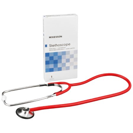 Classic Stethoscope McKesson Red 1-Tube 21 Inch Tube Single Head Chestpiece