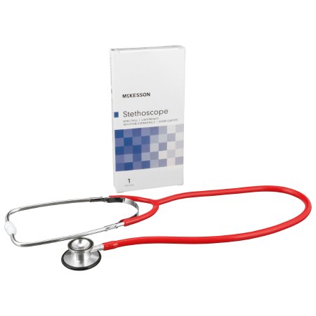 Classic Stethoscope McKesson Red 1-Tube 22 Inch Tube Double-Sided Chestpiece