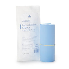 Esmark Compression Bandage McKesson 4 Inch X 4 Yard High Compression No Closure Blue Sterile