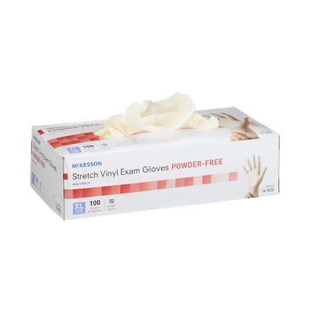 Exam Glove McKesson X-Large NonSterile Stretch Vinyl Standard Cuff Length Smooth Ivory Not Rated