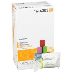 Cohesive Bandage McKesson 3 Inch X 5 Yard Standard Compression Self-adherent Closure Purple / Pink / Green / Light Blue / Royal Blue / Red NonSterile