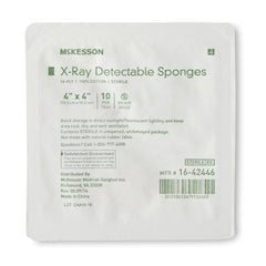 X-Ray Detectable Gauze Sponge McKesson Cotton 16-Ply 4 X 4 Inch Square Sterile