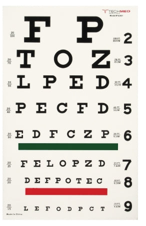 Eye Chart McKesson 20 Foot Measurement Acuity Test