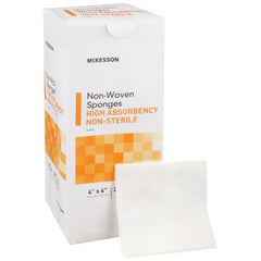 Nonwoven Sponge McKesson Polyester / Rayon 4-Ply 4 X 4 Inch Square NonSterile