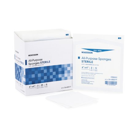 Nonwoven Sponge McKesson Cotton 4-Ply 4 X 4 Inch Square Sterile