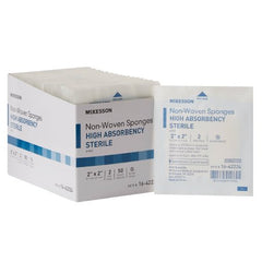Nonwoven Sponge McKesson Polyester / Rayon 4-Ply 2 X 2 Inch Square Sterile