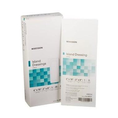 Adhesive Dressing McKesson 4 X 10 Inch Polypropylene / Rayon Rectangle White Sterile