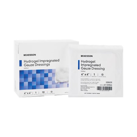 Hydrogel Gauze Dressing McKesson 4 X 4 Inch Square 1 per Pack Sterile