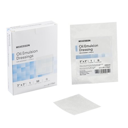 Oil Emulsion Impregnated Dressing McKesson 3 X 3 Inch Acetate Gauze USP White Petrolatum / Mineral Oil Sterile