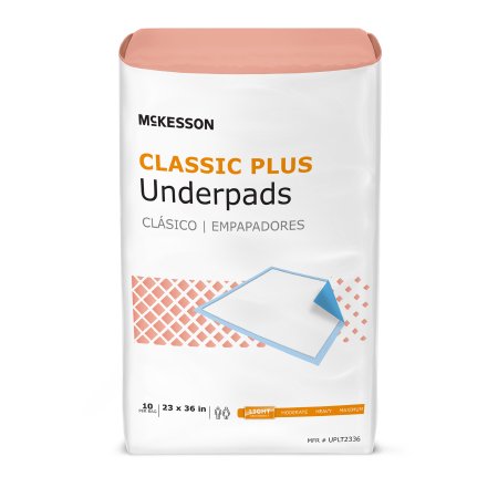 Disposable Underpad McKesson Classic Plus 23 X 36 Inch Fluff / Polymer Light Absorbency