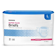 Unisex Adult Incontinence Brief McKesson Super Plus Large Disposable Moderate Absorbency