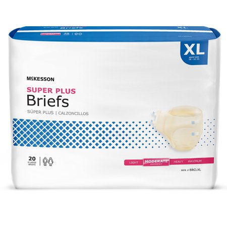 Unisex Adult Incontinence Brief McKesson Super Plus X-Large Disposable Moderate Absorbency